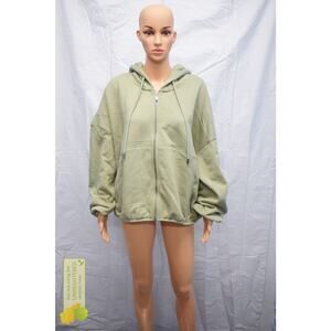 KBB by Kahlana Women's The Zip-Up Hoodie Olive Green 2X